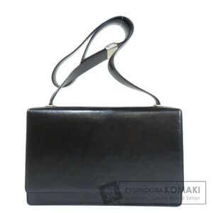 Prada logo embossed leather shoulder bag